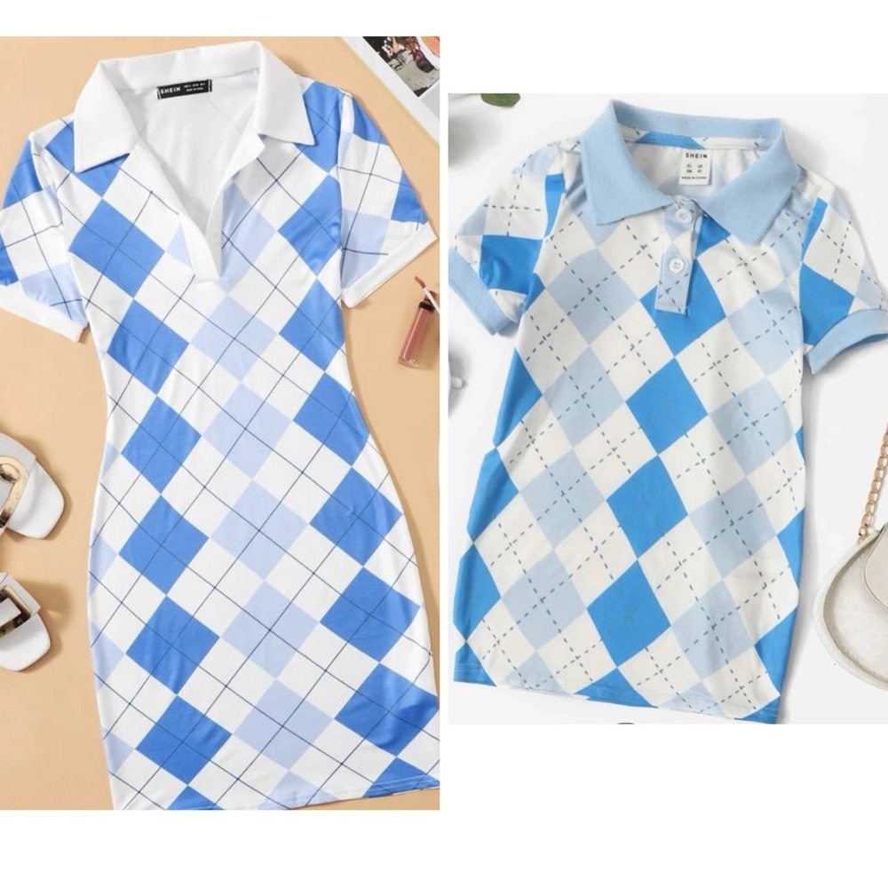 Mommy & Me Plaid Blue Dress TOGETHER